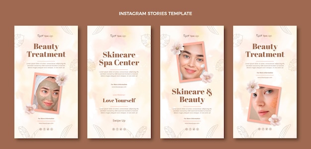 watercolor spa instagram stories