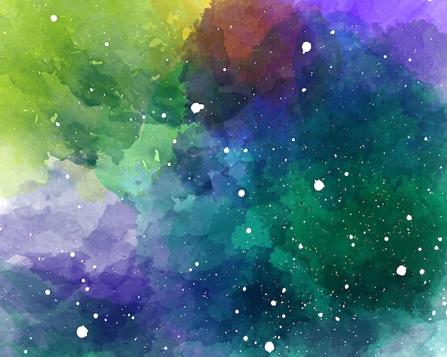 Vector watercolor space background starry sky watercolor texture