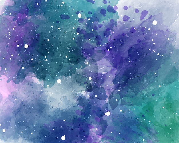 Vector watercolor space background starry sky watercolor texture