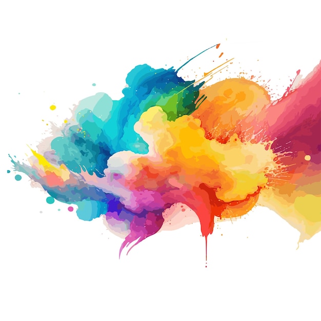 watercolor splash vector colorful