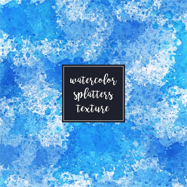 Vector watercolor splatters blue artistic texture