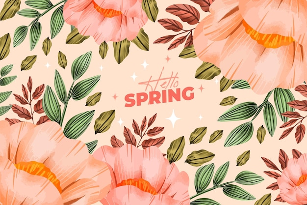 Watercolor spring background concept