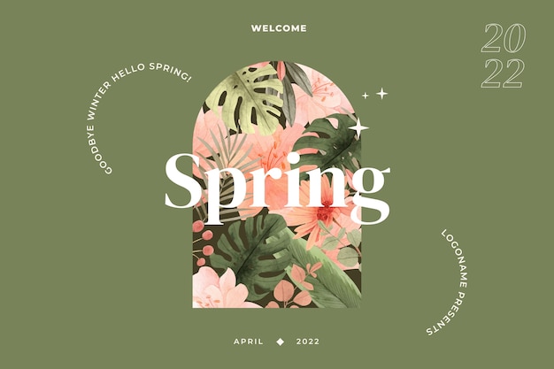 Vettore sfondo primavera acquerello