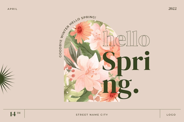 Vector watercolor spring background