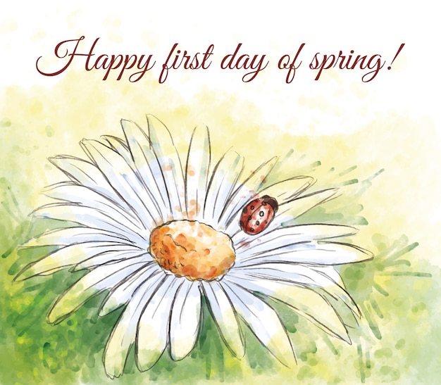 Watercolor spring card