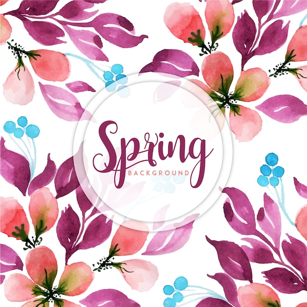 Watercolor Spring Floral Background