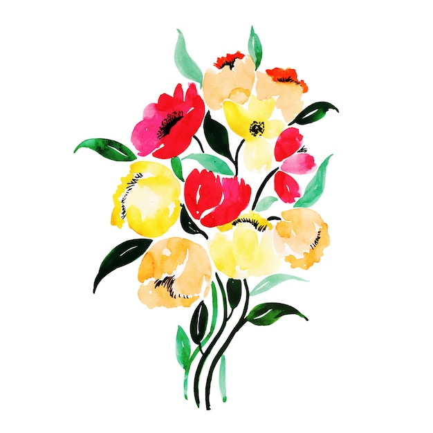 Watercolor Spring Floral Element