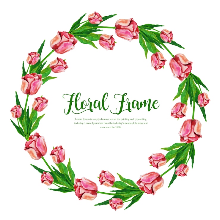Vector watercolor spring floral frame