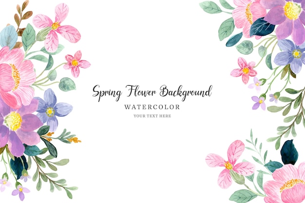 Watercolor spring flower background