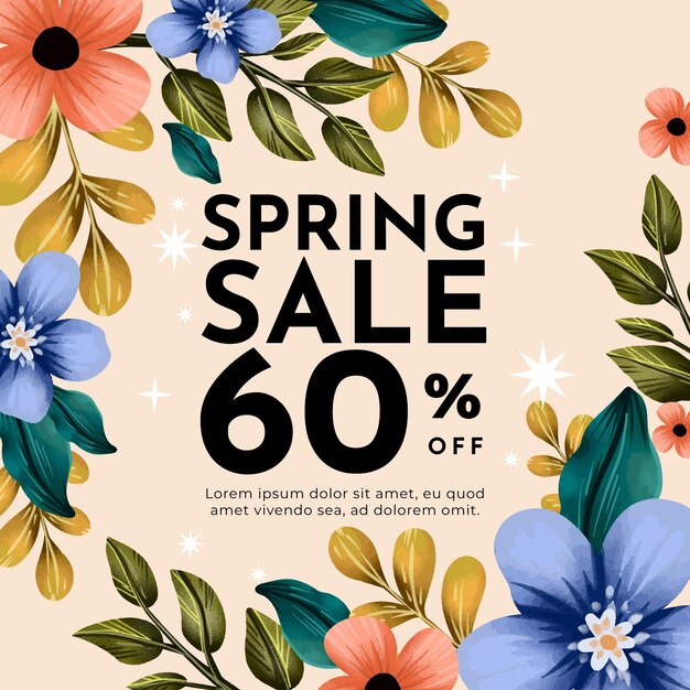 Watercolor spring sale illustration