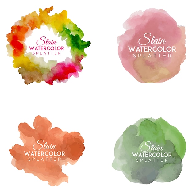 Vector watercolor stain spot splatters