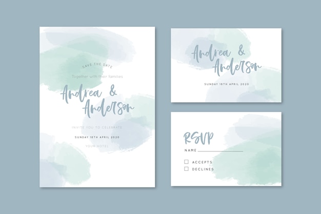 Watercolor stains business card template