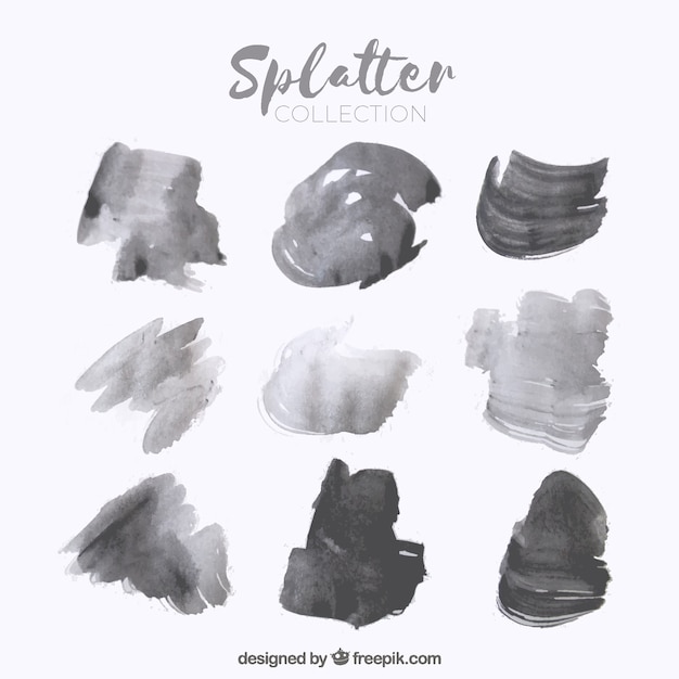 Vector watercolor stains collection