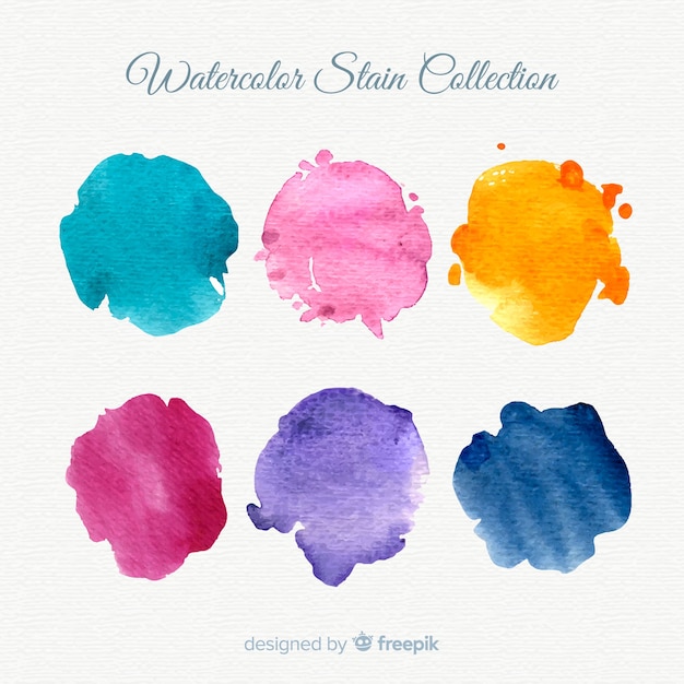 Vector watercolor stains collection