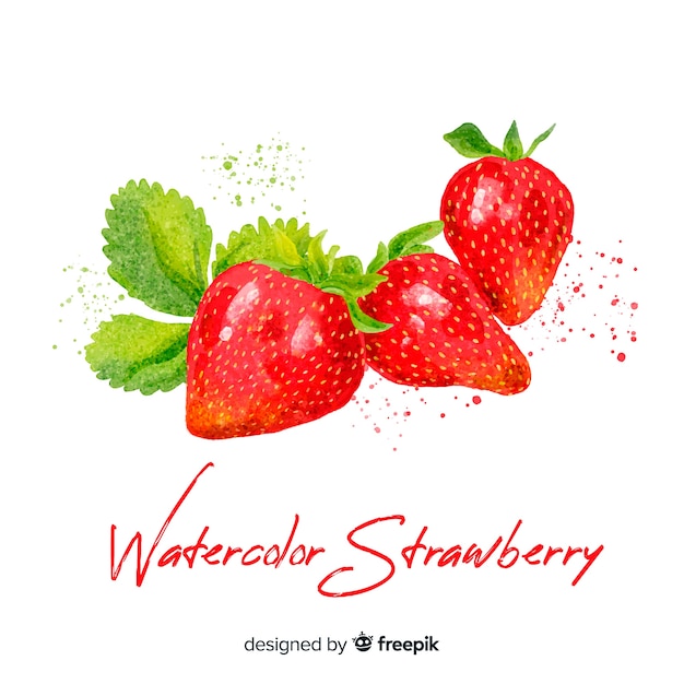 Watercolor strawberry background