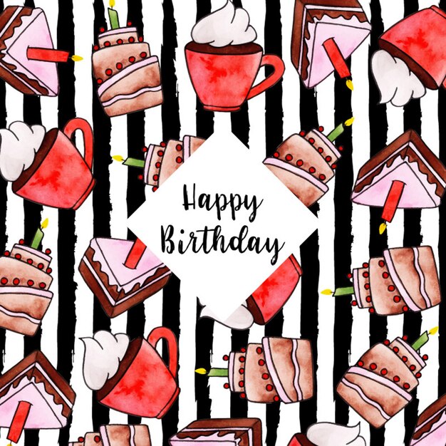 Watercolor Strip Birthday Background