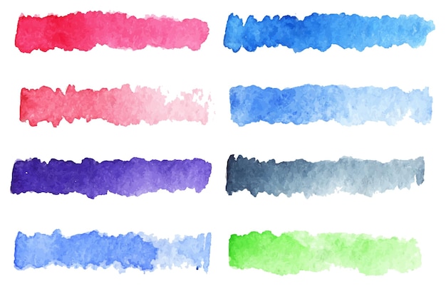 Watercolor stripe brush colorful rainbow palette vector background