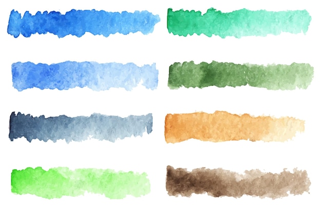 Watercolor stripe brush colorful rainbow palette vector background