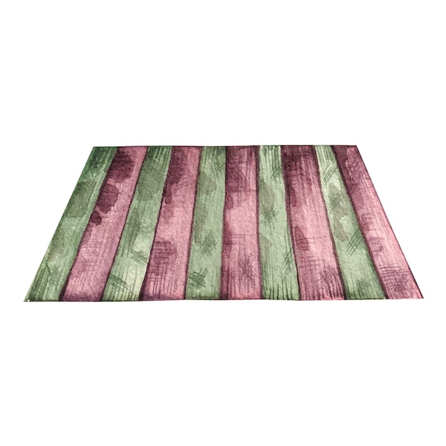 Vector watercolor striped rug