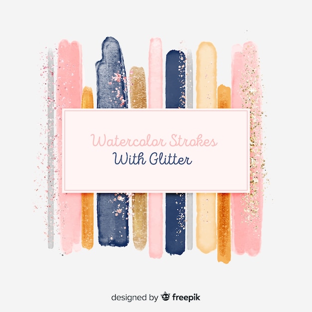 Vector watercolor stripes with glitter background