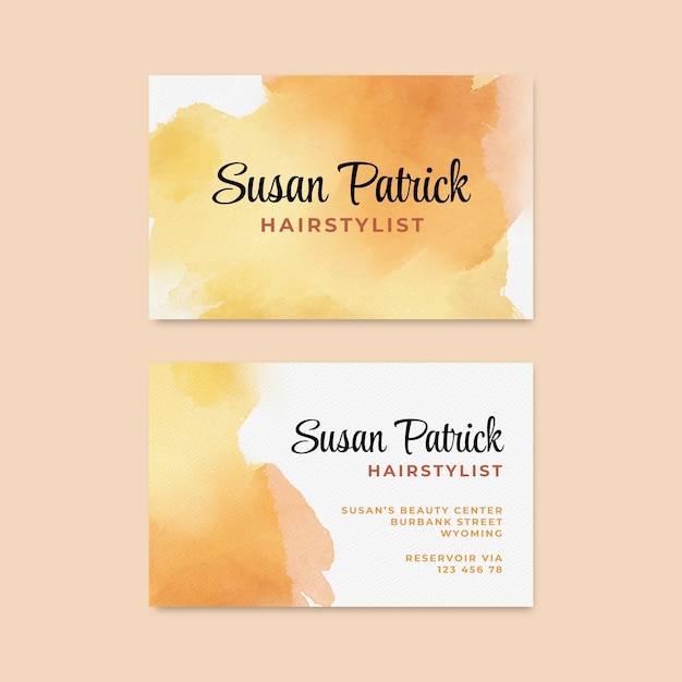 Watercolor style business card