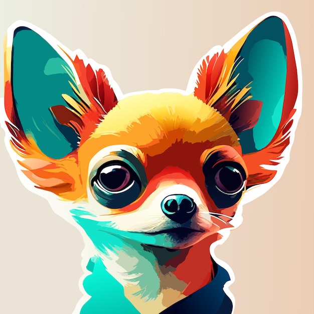 Watercolor style Chihuahua illustration