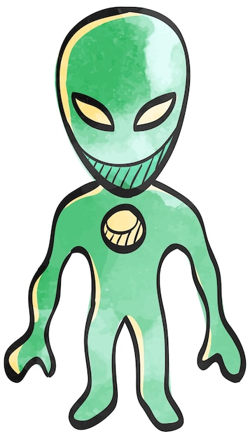 Watercolor style icon alien