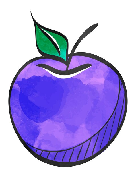 Watercolor style icon apple