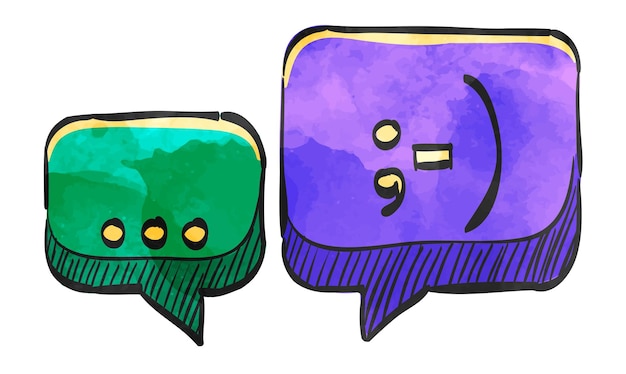 Vector watercolor style icon chatting