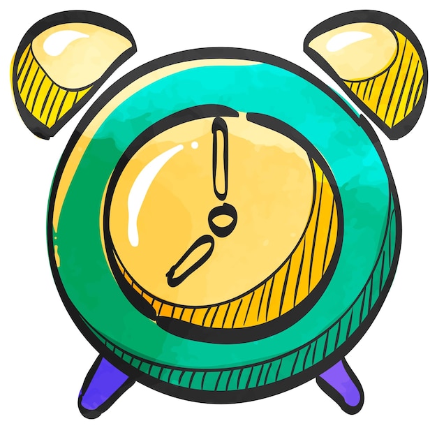 Vector watercolor style icon clock