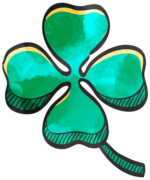 Vector watercolor style icon clover