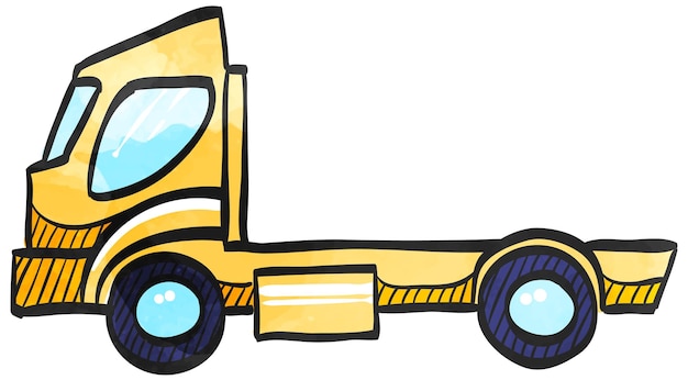 Vector watercolor style icon container truck