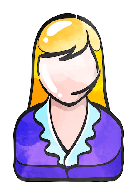 Watercolor style icon female receptionist