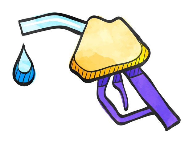 Vector watercolor style icon gas dispenser