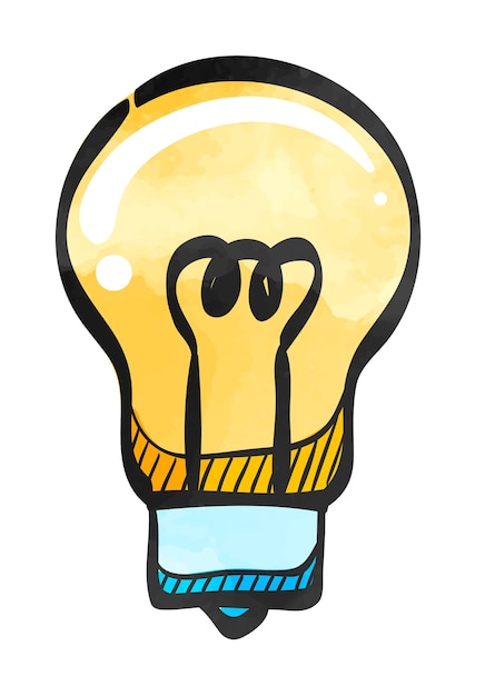 Watercolor style icon lightbulb