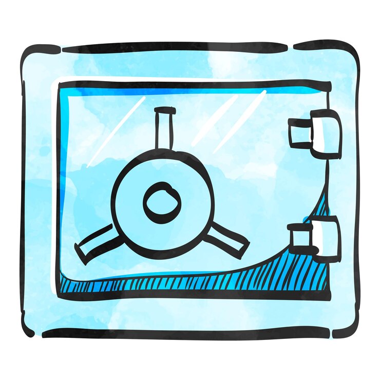 Vector watercolor style icon safe box