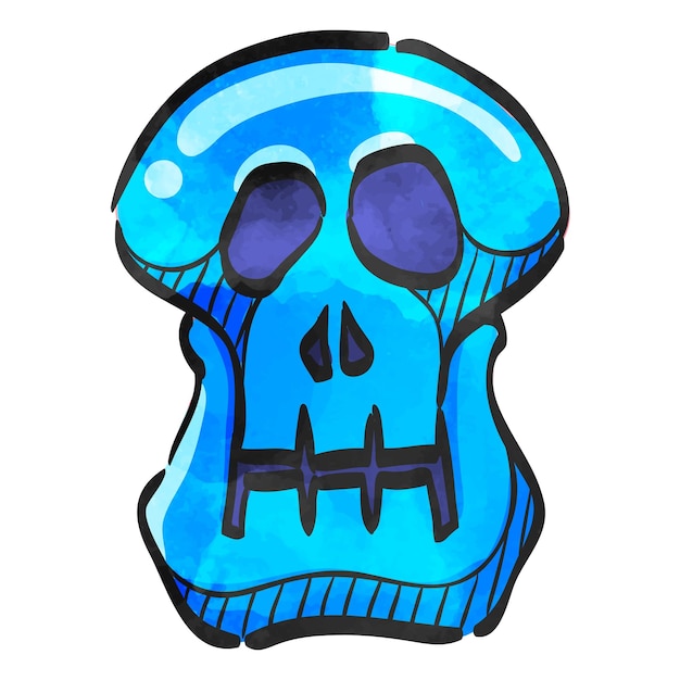 Vector watercolor style icon skeleton