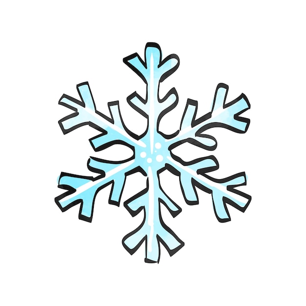 Watercolor style icon snowflake