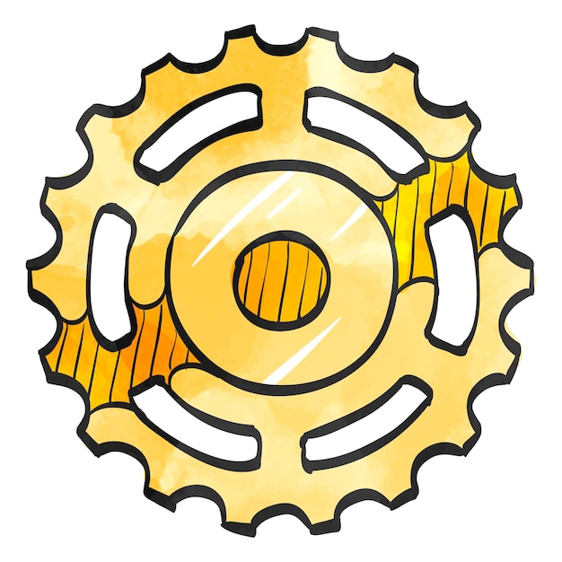 Watercolor style icon sprocket