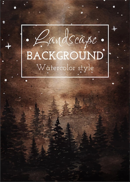 Vector watercolor style natural landscape background