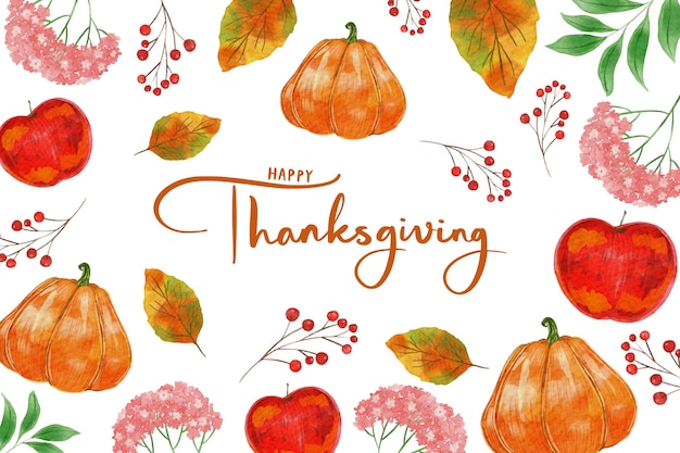 Watercolor style thanksgiving background