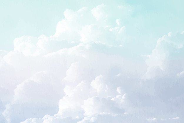 Vector watercolor sugar cotton clouds background