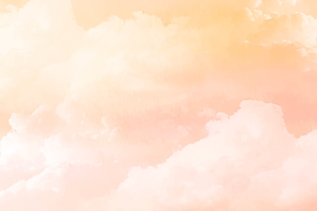 Watercolor sugar cotton clouds background