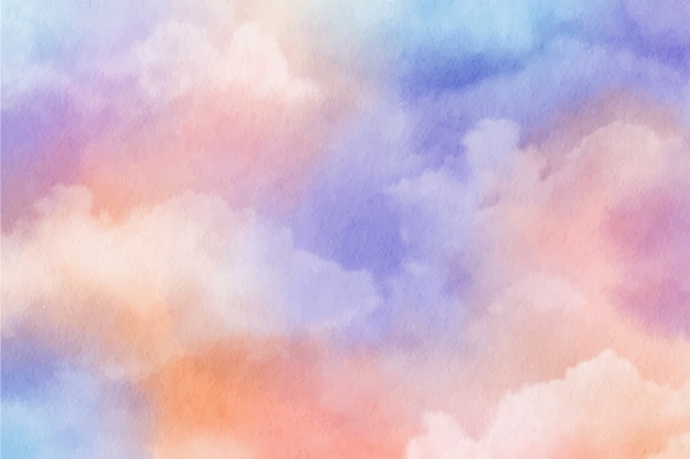 Vector watercolor sugar cotton clouds background