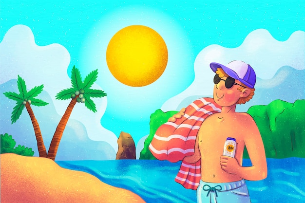 Vector watercolor summer background