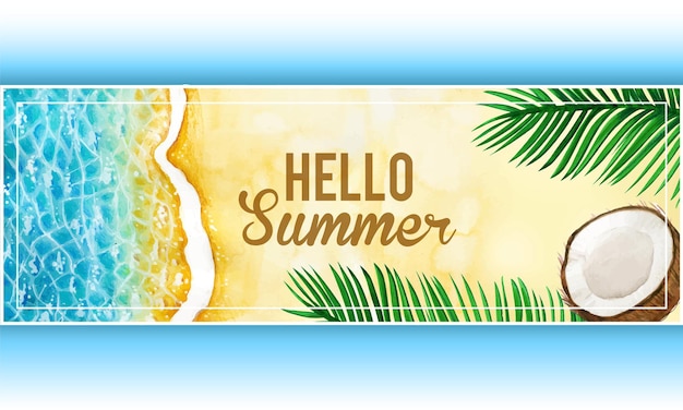 Vector watercolor summer banner