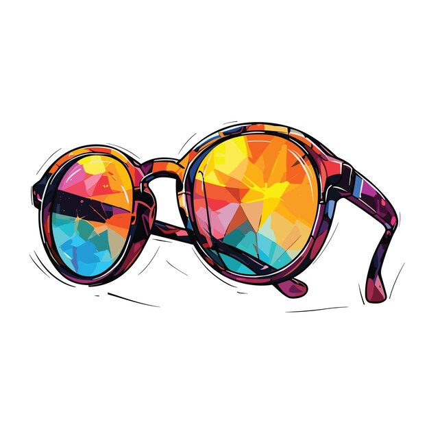 Vector watercolor summer beach sunglasses vector art