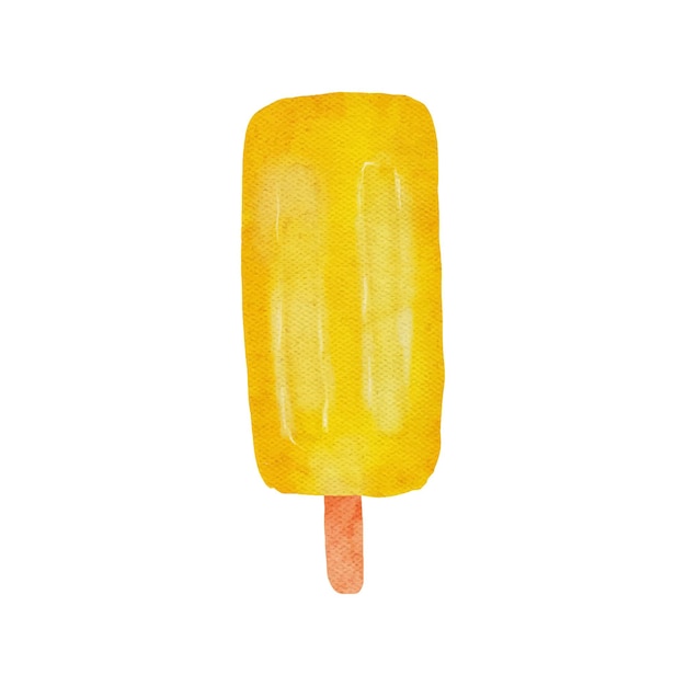 Watercolor summer ice cream stick illustration