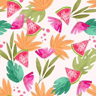 Watercolor summer pattern design