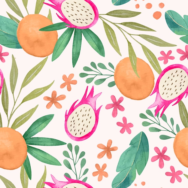 Watercolor summer pattern design